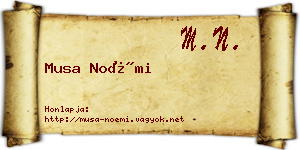 Musa Noémi névjegykártya